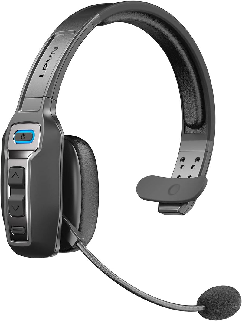 [AUSTRALIA] - Bluetooth Headset, Trucker Bluetooth Headset with Microphone AI Noise Cancelling, Trucker Headset for 164ft & 65Hours Working Time, Wireless Headset for Work from Home/Trucke Driver/Computer DY101 