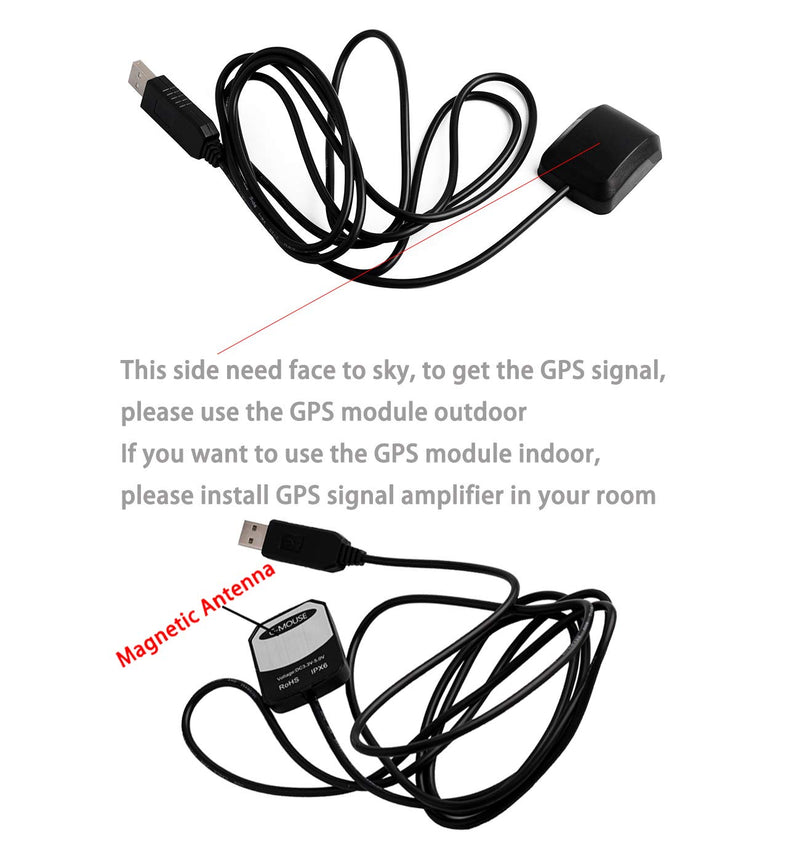 VK-162 G-Mouse USB GPS Dongle Navigation Module External GPS Antenna Remote Mount USB GPS Receiver for Raspberry Pi Support Google Earth Window Linux Geekstory