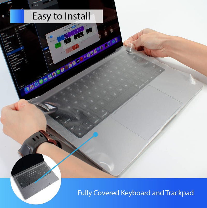 KeyboardMask for MacBook Pro 14" Full Cover for Keyboard + Touchbar / Pad / ID Work While Covered Ultra Thin Keyboard Cover Protector Waterproof Anti-Dust MacBook Pro 14 (2021)