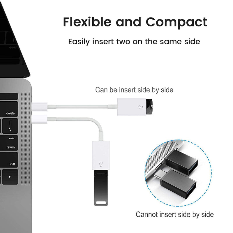 [AUSTRALIA] - USB C to USB 3.0 Adapter [2 Pack], Type C Male to USB Female OTG Cable Thunderbolt3 to USB 3.1 Adapter Compatible with MacBook Pro/Air M2/M1, iPhone 16,15 Pro Max,iPad Pro,Galaxy S24/S23/S22/S21 