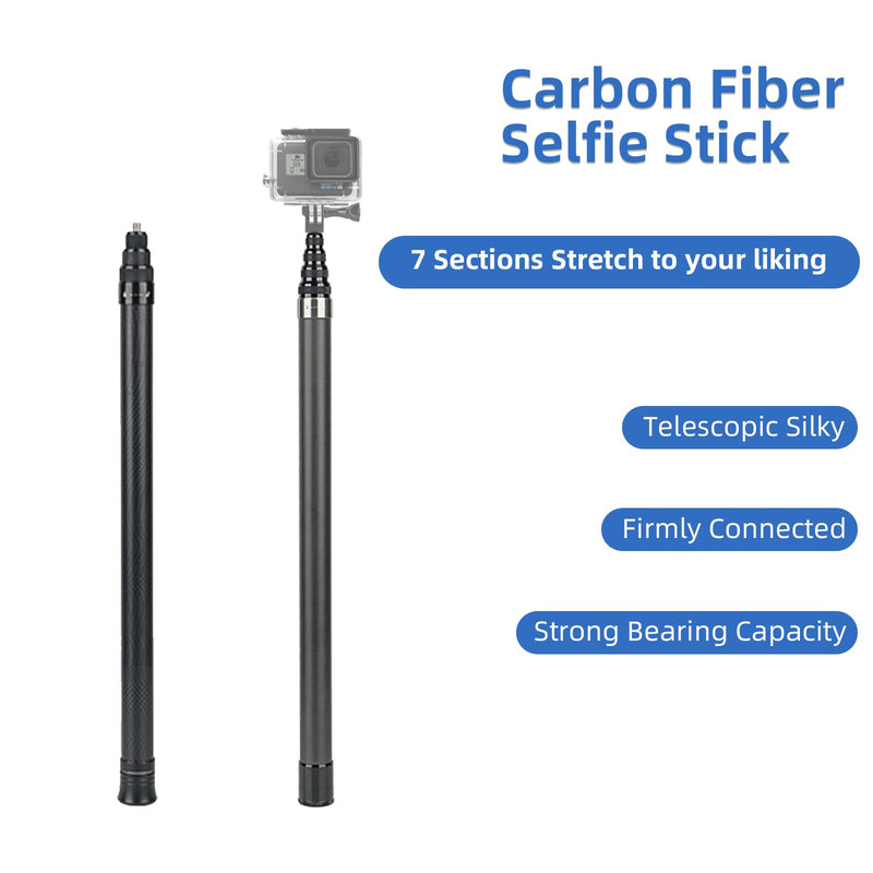 O'woda Carbon Fiber Selfie Stick for Insta360, 1.5M Bullet Time Extension Pole for DJI Insta360 X4, X3, ONE X2, ONE X, ONE RS Accessories