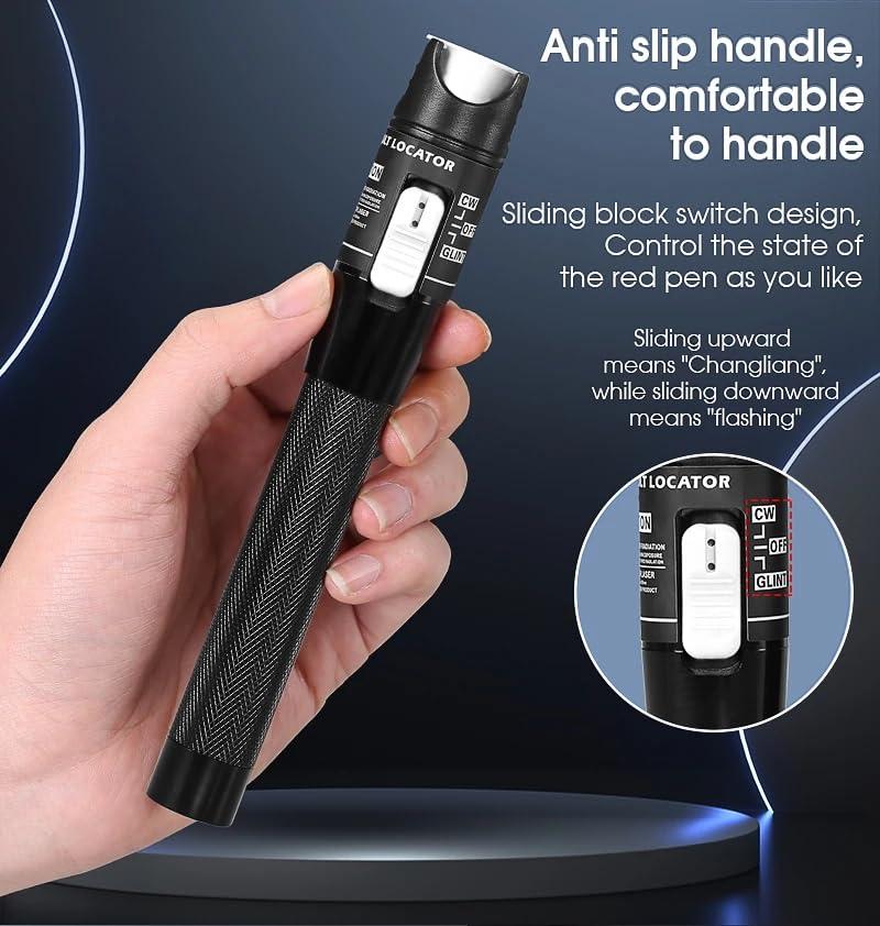 Guakiili 80MW FTTH Fiber Optic Cable Tester, Optical Fiber Error Locator for a Range of 80 Km, Fiber Optic Tester Supports SC/FC/ST 2.5mm Adapter