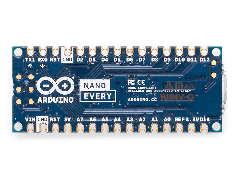 Arduino Nano Every [ABX00028] – ATmega4809, 48KB Flash, 6KB SRAM, 20 Digital I/O, 8 Analog Inputs, Micro USB Type-B, Compatible with Arduino IDE for Embedded Projects Arduino Nano Every (Single Board)