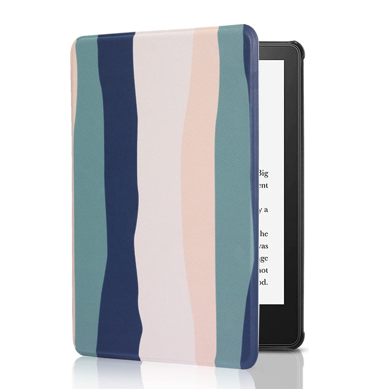 SCSVPN Case for 6.8'' Kindle Paperwhite 11th Generation 2021 Release and Kindle Paperwhite Signature Edition - Slim Premium Durable PU Leather Cover with Hand Strap, Auto Sleep/Wake - Colorful Blue