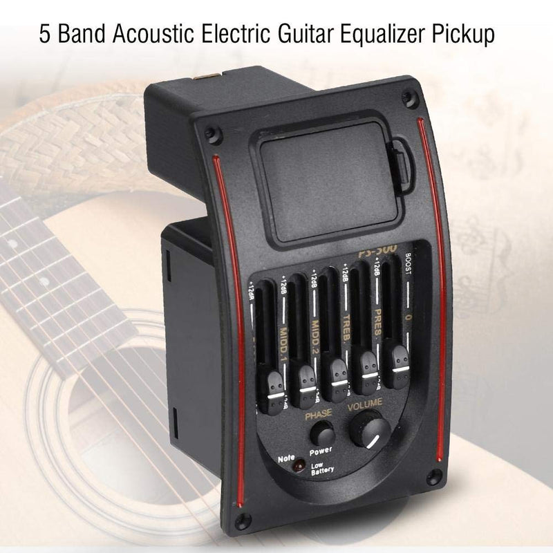 Guitar Pickup, 5 Band Acoustic Electric Digital Equalizer Pickup Tuner with LCD display for Guitar