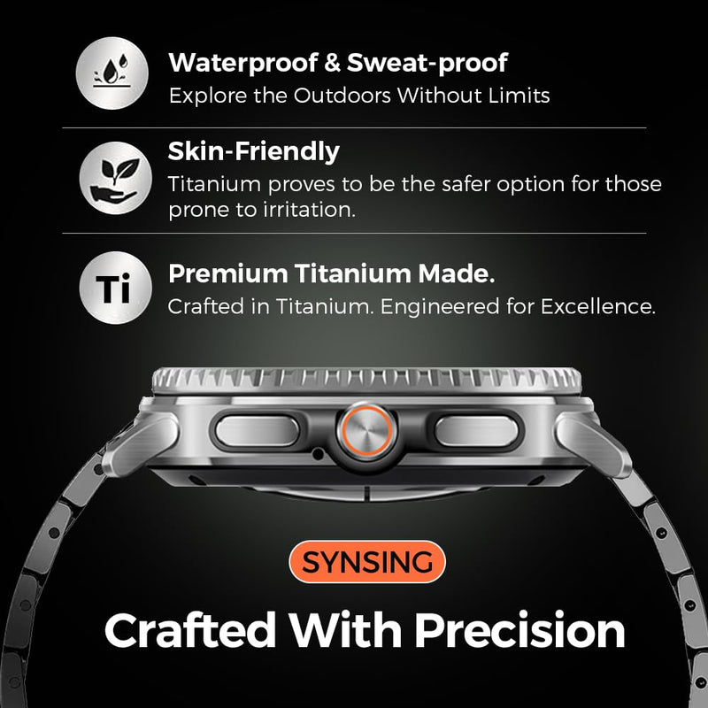 No Tool Titanium Strap for Galaxy Watch Ultra 2 1 (2026/2025/2024) | Metal Band for Samsung Watch Ultra 47mm | 40% Lighter than Steel,Tool-free Link Removal,Hypoallergenic,Fit Wrist 6"-8",Men 22mm