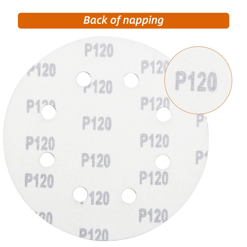 180 mm Sanding Discs Grit 120, Pack of 40 Sandpaper 180 mm Velcro Sanding Sheets for Wall Ceiling Sander 120 grit