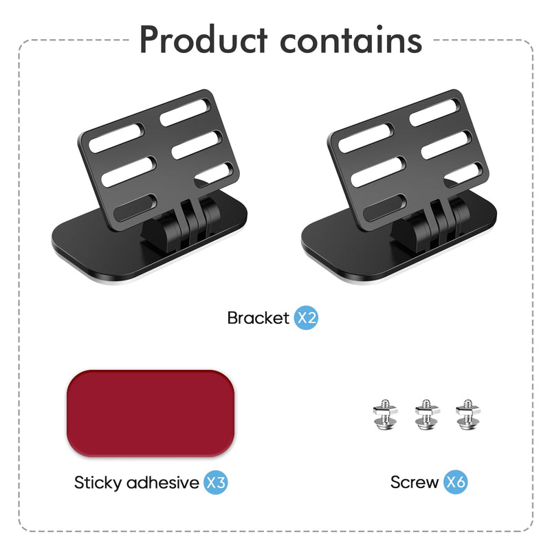 Rear Camera Holder,(Adhesive-2PCS) Universal Back Windshield Backup Camera Mount,Rear View Camera Bracket,Rear Window Camera Mount,Dash Cam Mirror Camera Reverse Camera Mount