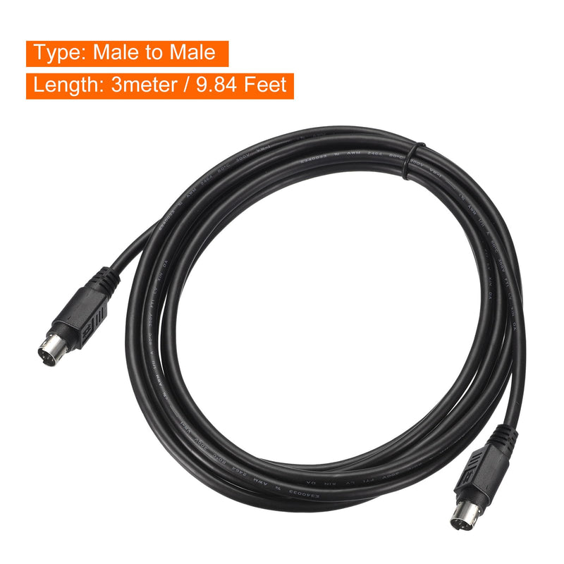 MECCANIXITY PS/2 Mouse and Keyboard Extension Cable 6 Pin 9.84 Feet Male to Male for PC Black