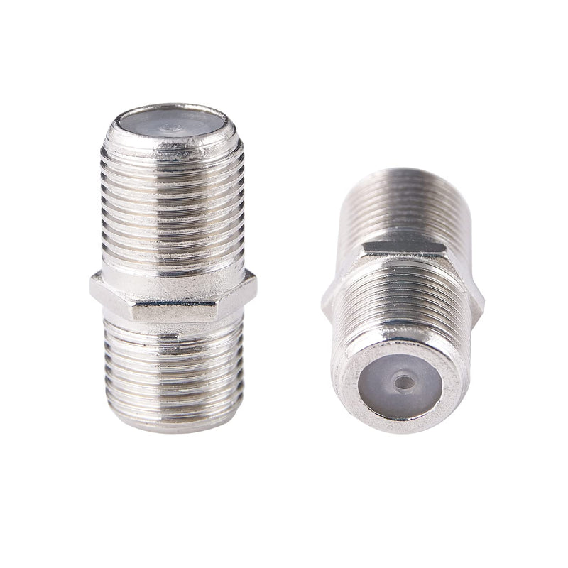 6 Pack Coaxial Cable Connector, RG6 Coax Cable Extender F-Type Silver Plated Adapter Female to Female for TV Cables, Satellite Receiver, VCR and Cable Modem 6