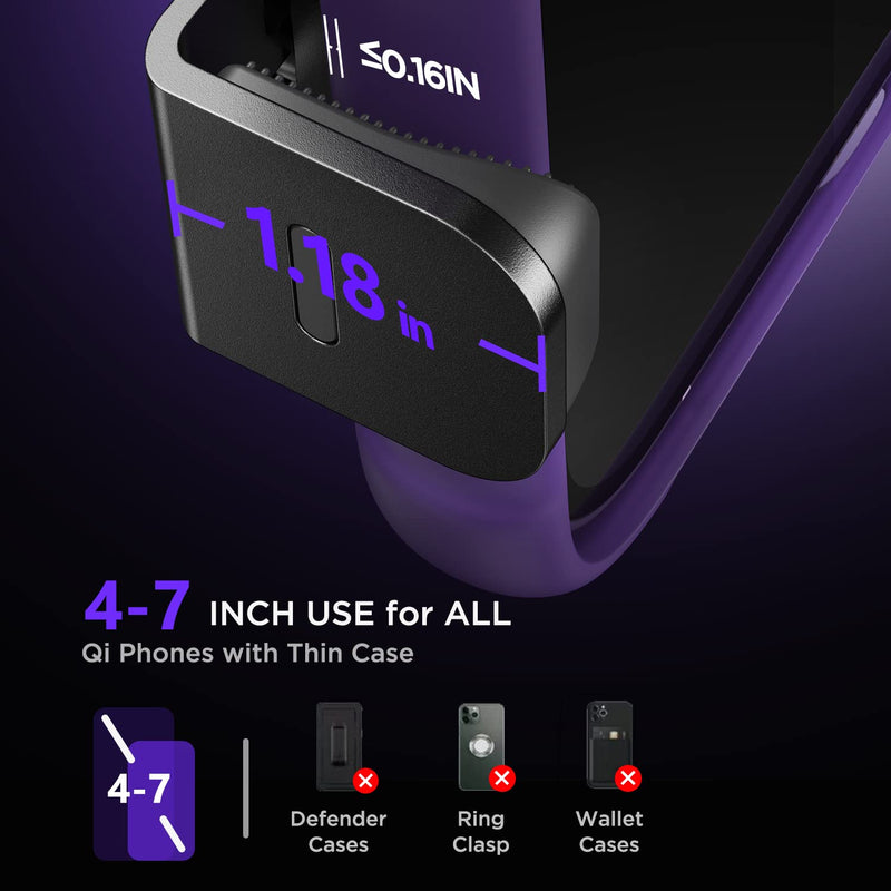 Wireless Car Charger,【7 Colored RGB Backlit】Mosurr 15W Auto Clamping Car Charger Phone Mount Holder fit for iPhone 15 14 13 12 Mini Pro Max 11 XR XS, Samsung Galaxy S24 Ultra S23 S22 S21+ Note 20, etc Black