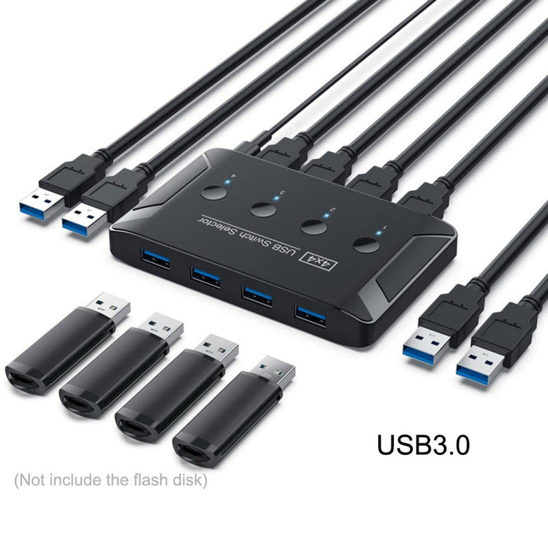 Chenyang USB 3.0 KVM Sharing Switch Selector 4 Computers Sharing 4 USB Devices for Keyboard Mouse Scanner Printer 4 to 4 USB 3.0