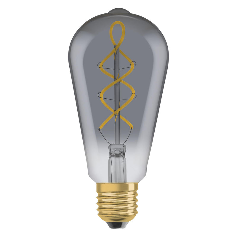 Osram Vintage Edition 15 Watts Replacement E27 ST64 Shape 1800 Kelvin Warm Comfort Light Clear Glass Single Pack Edison-Form Not dimmable Smoked glass