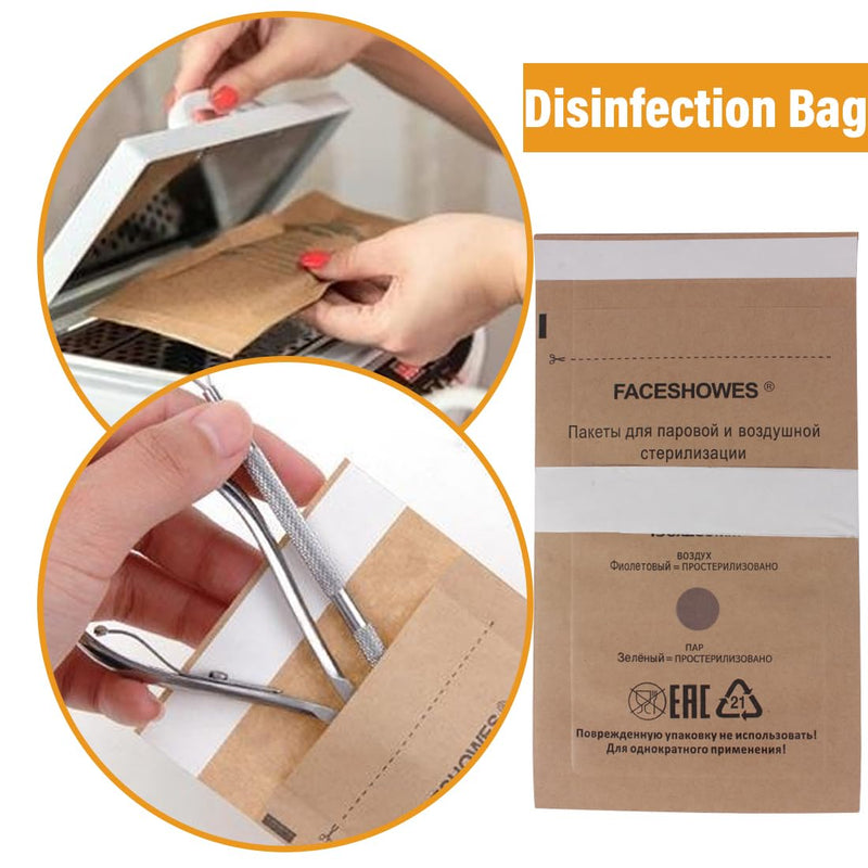 WeddHuis Sterilisation Bags Pack of 50 Self Sealing for Cosmetics and Nail Tools (75 x 150 mm)
