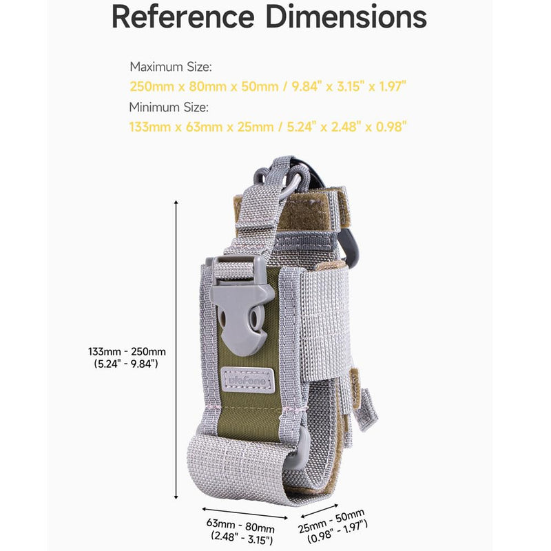Ulefone Armor Molle Holster Cover Case for Most Phone/Radio Gray for Ulefone Armor 34 pro Armor 33 PRO 29 PRO 28 Ultra 27T PRO 26 Ultra Armor 24 X16 PRO X32 Rugged Smartphone