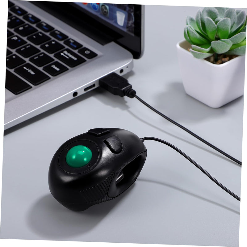 SOLUSTRE Portable 4D USB Powered Mini Trackball Thumb- 3-Button Finger Handheld for Laptop and Desktop Plug and -Table Design for Travel and Limited Space