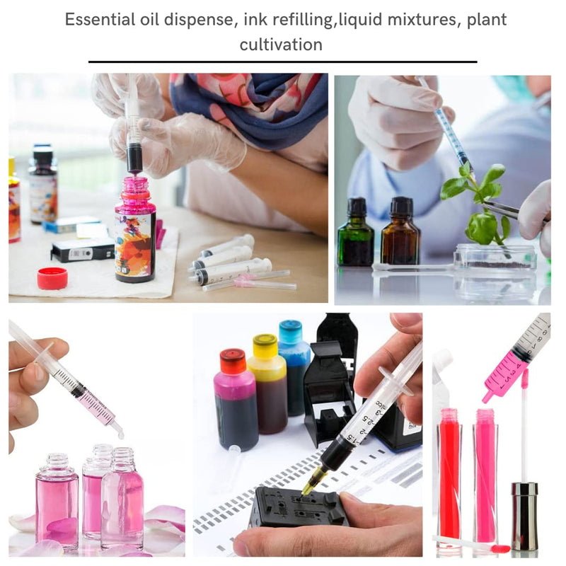 Pack of 10 x 10 ml syringe and 10 x cannula syringe set with blunt needles, various sizes: 1 ml, 3 ml, 5 ml, 10 ml, 20 ml, 30 ml, 60 ml, for hobby and DIY, individually sterile packed