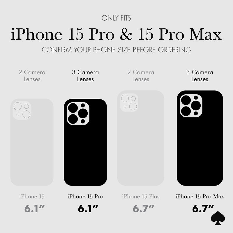 Kate Spade New York iPhone 15 Pro/iPhone 15 Pro Max Camera Lens Protector with Aluminum Rings - Crystal