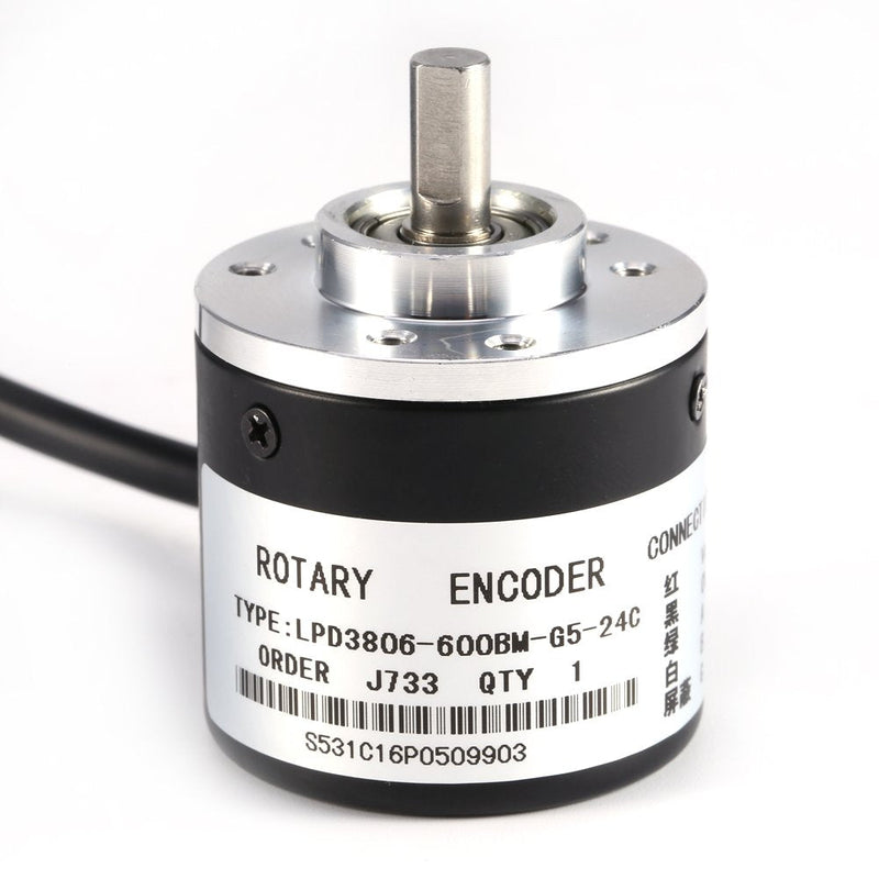 Optical Encoder AB Rotary Encoder, 2 Phase Waves, Incremental Encoder, Photoelectric Incremental Encoder, 6 mm, 600P/R. Incremental Encoder
