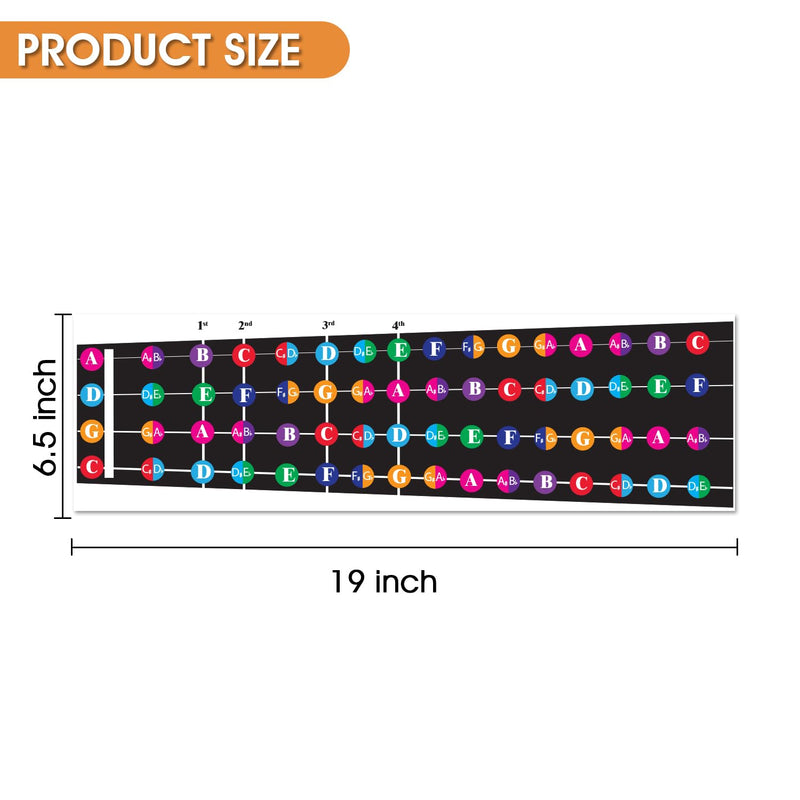 Color Coded Cello/Viola Fretboard Note Chart, Learn to Play Cello/Viola and Music Theory, Suitable for all Levels, Made in USA