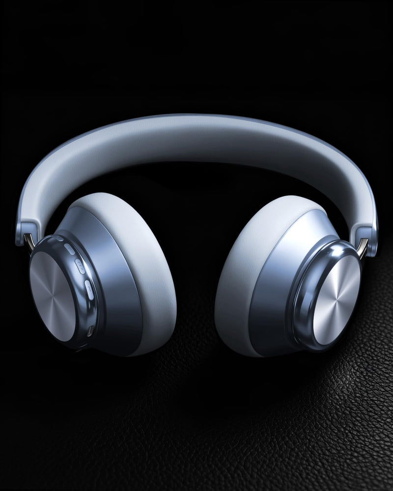 Wentronic Y03 Bluetooth Headphones Wireless Active Noise Cancelling Over Ear Headphones 48 Hours Playtime High Sound Quality 6 EQ Music Mode Headphones with Soft Ear Cushion - Blue