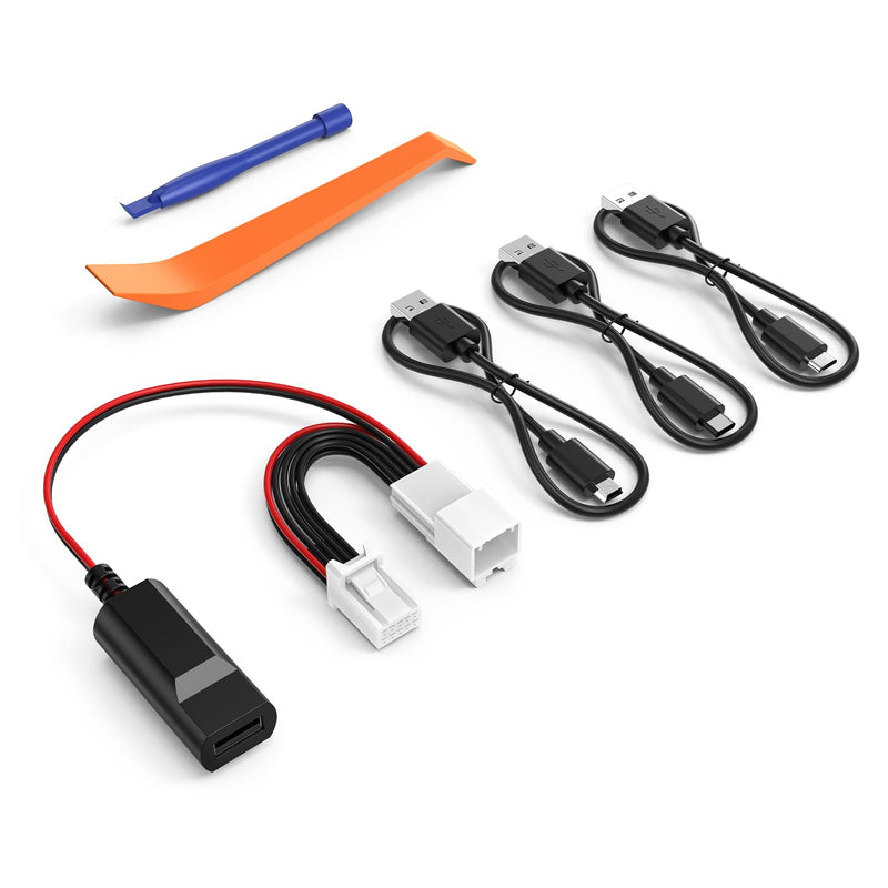 Dash Cam Power Adapter 10 PIN Type B for Toyota, Lexus, Subaru Models - Rearview Mirror Compatible With 3 USB Cable