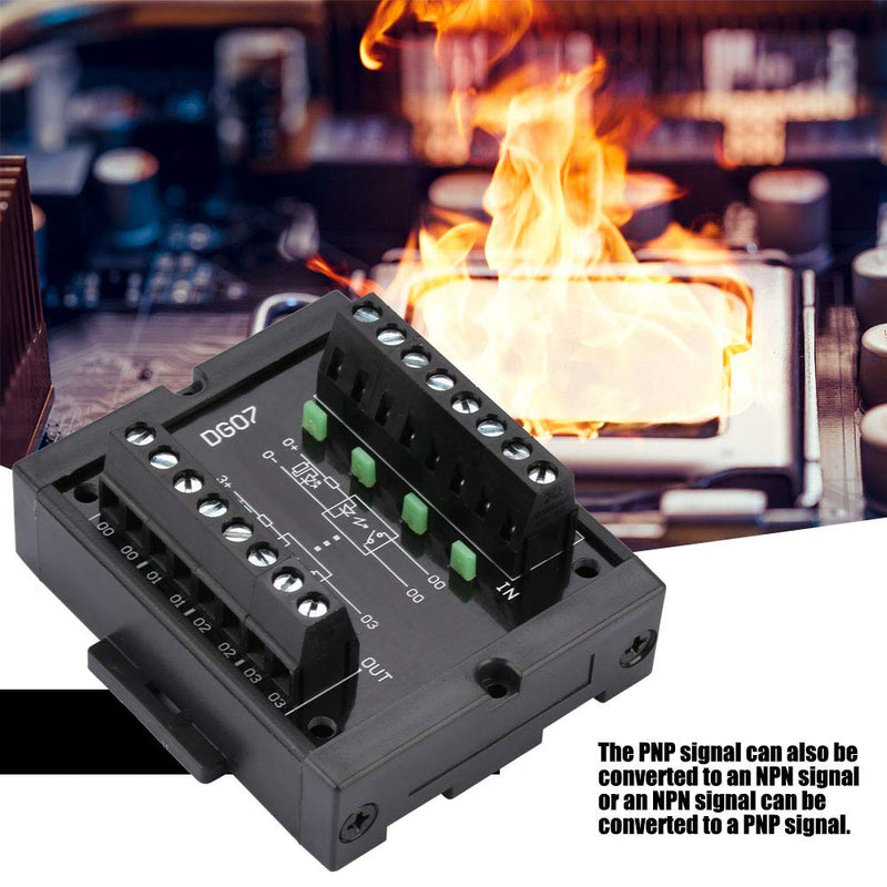 Nikou Level Converter, High Stability 10-28V Logic Level Converter, 4-Channel NPN to PNP Level Conversion with Two Lines DG07