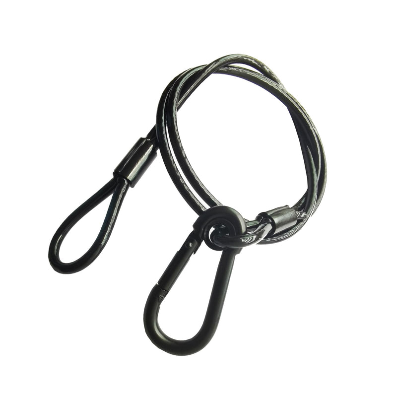4Pack Black Chain Hanging Safety Cables with Hook Truss Clamps for Lights, Stainless Steel Lanyard Stage Lights Safety Chains, Security Cable with Loops（Diameter 4mm/0.16'',Length 85cm/34'',Load 60lb