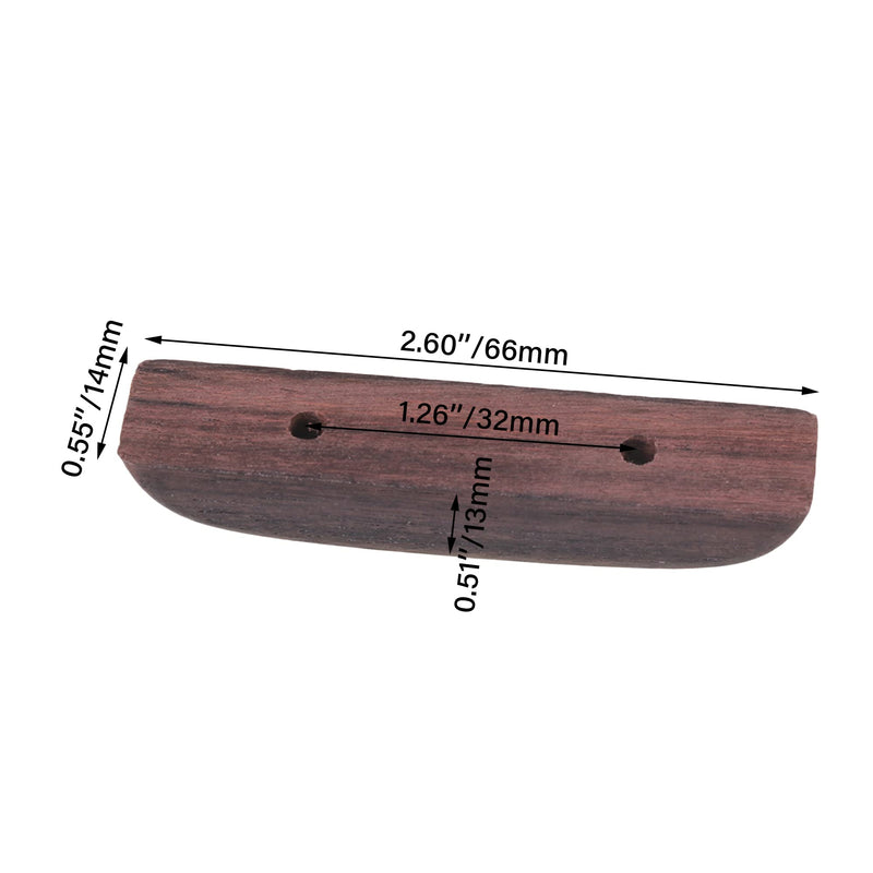 BQLZR 66mm Length Wooden Rosewood Thumb Rest Thumbrest with Mounting Screws for Bass Guitar Pack of 2