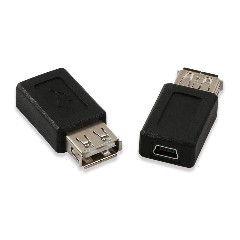 Electop 2 Pack USB 2.0 A Female to USB B Mini 5 Pin Female Adapter Converter