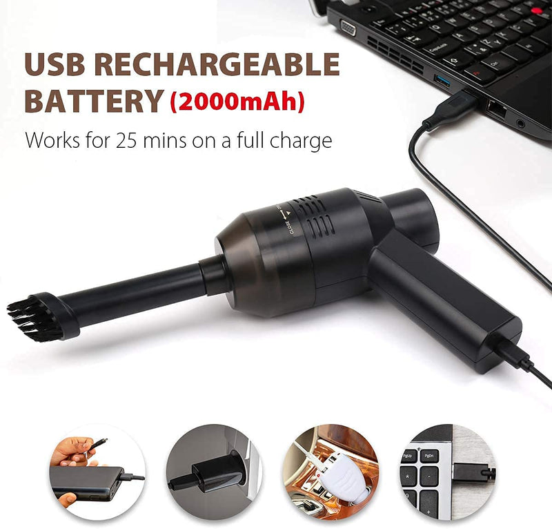 New Cordless Mini Computer Vacuum, Portable Vacuum Cleaner Car Vacuum Dust Kit - Cleaning Dust, Hairs, Crumbs, Scraps, Ash for Laptop, Keyboard, Computer,Car, Pet House, Sewing Machine
