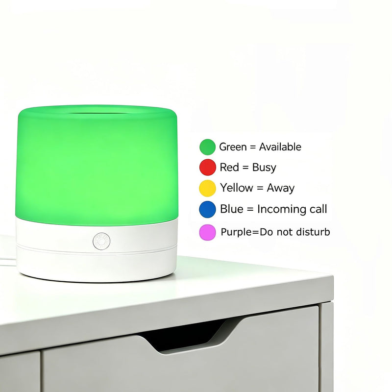 USB Status Busylight – Compatible with Microsoft Teams, Zoom, and Cisco Jabber/Webex – Auto-Syncs (Free Software Required) or Tap to Manually Change Color – Real-Time Availability for Office