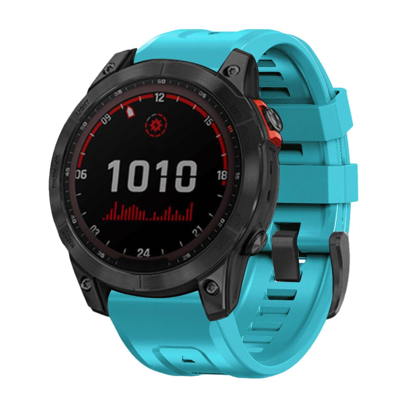 26mm watch band for garmin fenix 5x 6x 7x 3 hr quickfit 26 watch band for garmin women men silicone Pink and Cyan Blue bundle