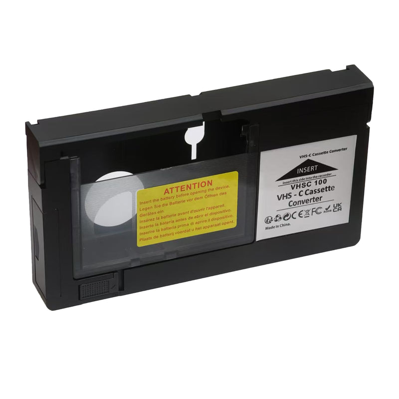 VHS-C Tape Cassette Adapter for Camcorders Motorized VHS VHS-C to VHS – Ideal for VCR Player, Video Cassette Player and VHS to Digital Converting
