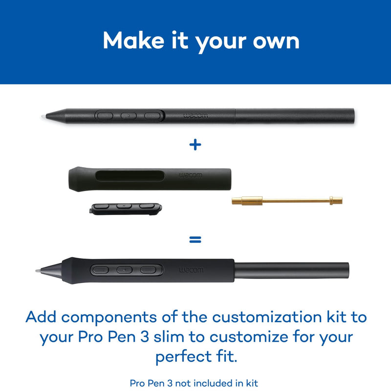 Wacom Pro Pen 3 Customization Kit | If your Wacom device came with the slim version of the PP3, this kit comes with the grips & weights to configure the pen