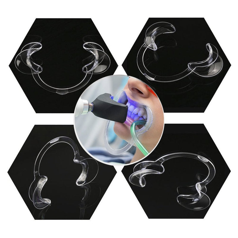Vicloon Cheek Holder Mouth Angle Holder for Mouth Opener Challenge, 10 Pieces Dental C-Shape Mouth Opener for Teeth Whitening (Transparent) Transparent