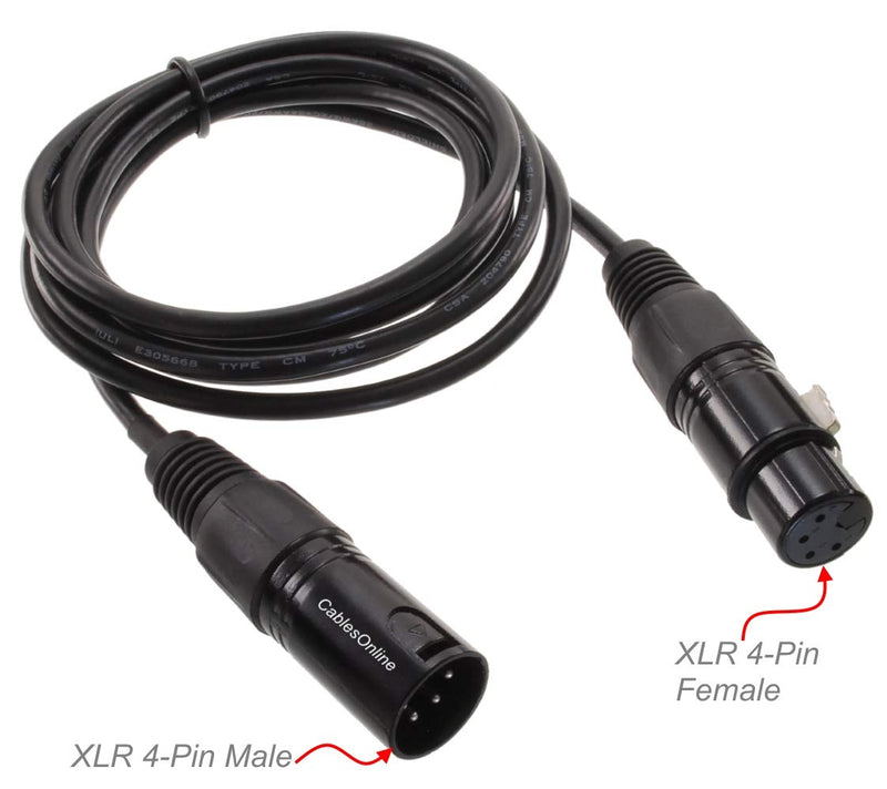 [AUSTRALIA] - CablesOnline, 10ft. XLR 4-Pin Female to XLR 4-Pin Male Shielded Extension Patch Cable, X4-0010 