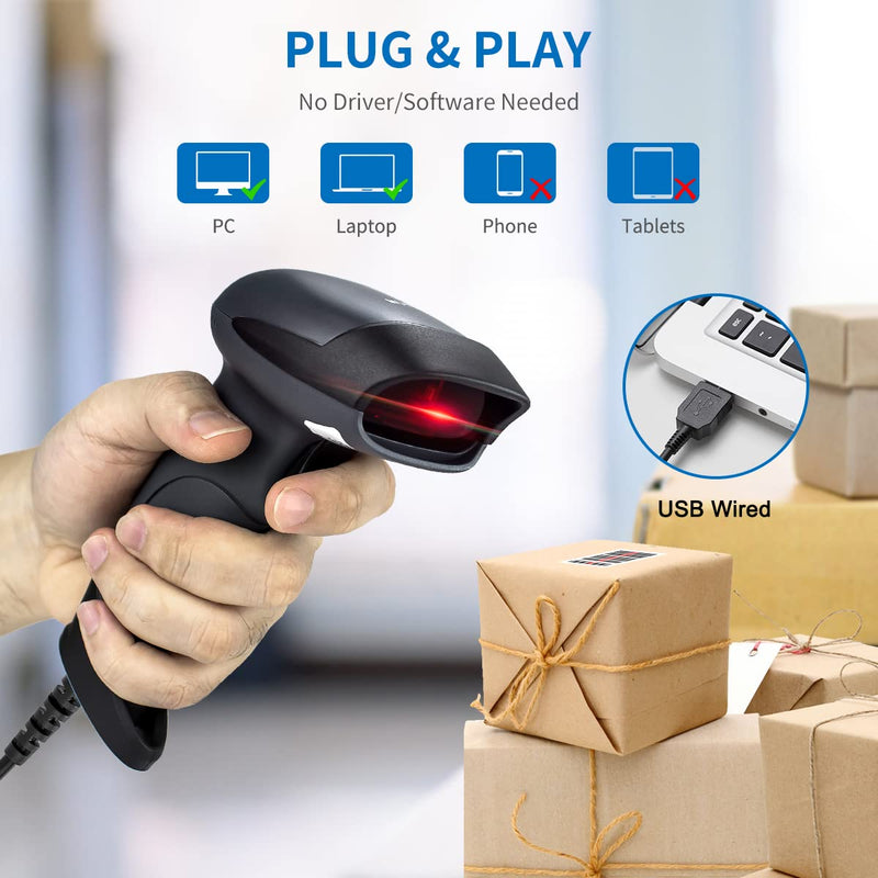[AUSTRALIA] - NETUM USB Laser Barcode Scanner, Handheld 1D Wired Bar Code Scanner Scanning UPC EAN Reader Gun Retails for Supermarket, Convenience Store, Warehouse - NT-M1 1D -M1 
