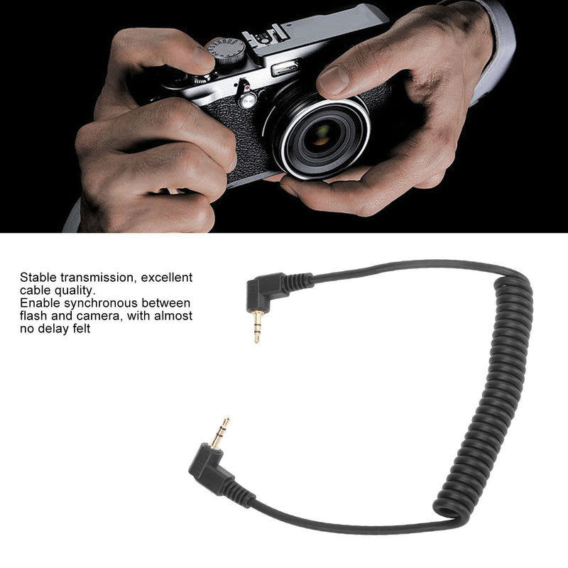 [AUSTRALIA] - 2.5mm F2 Remote Control Shutter Release Cable Cord, Flash Sync Cable 2.5mm Male to Male Coiled Cord, for GFX X Series Camera 1m 