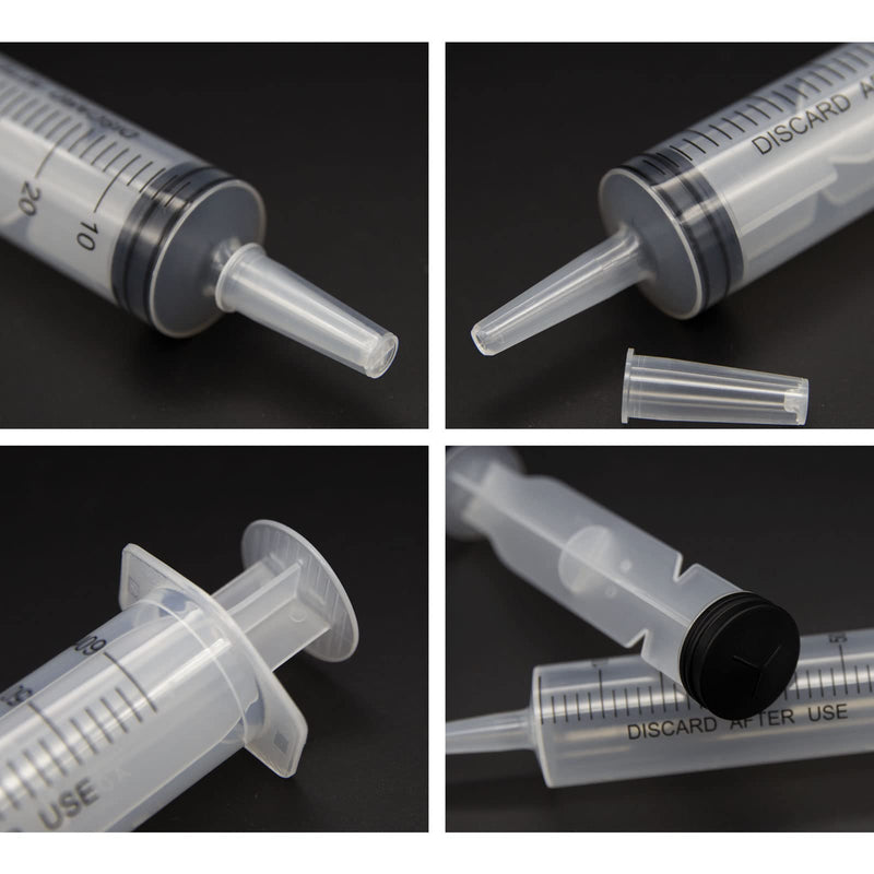 [AUSTRALIA] - 8-Piece Syringe Set, 20 ml 60 ml Syringe with Hose for Scientific Labs, Garden Watering, Measuring Fluids, Animal Feeding, Plant Watering, Industry, 20 ml x 2 + 60 ml x 2 + Hose x 4 