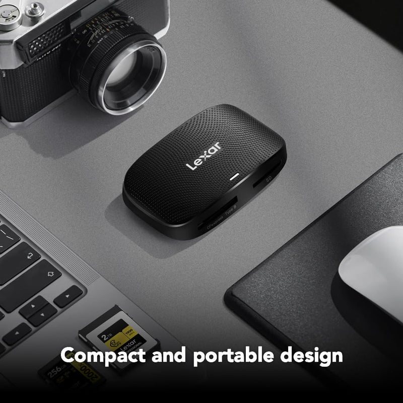 Lexar Professional CFexpress Type B/SD USB 3.2 Gen 2 Reader, Transfer Speeds Up to 10Gbps, Designed for CFexpress Type B and SD Cards (LRW520U-RNBNG) CFexpress Type B / SD USB 3.2 Reader
