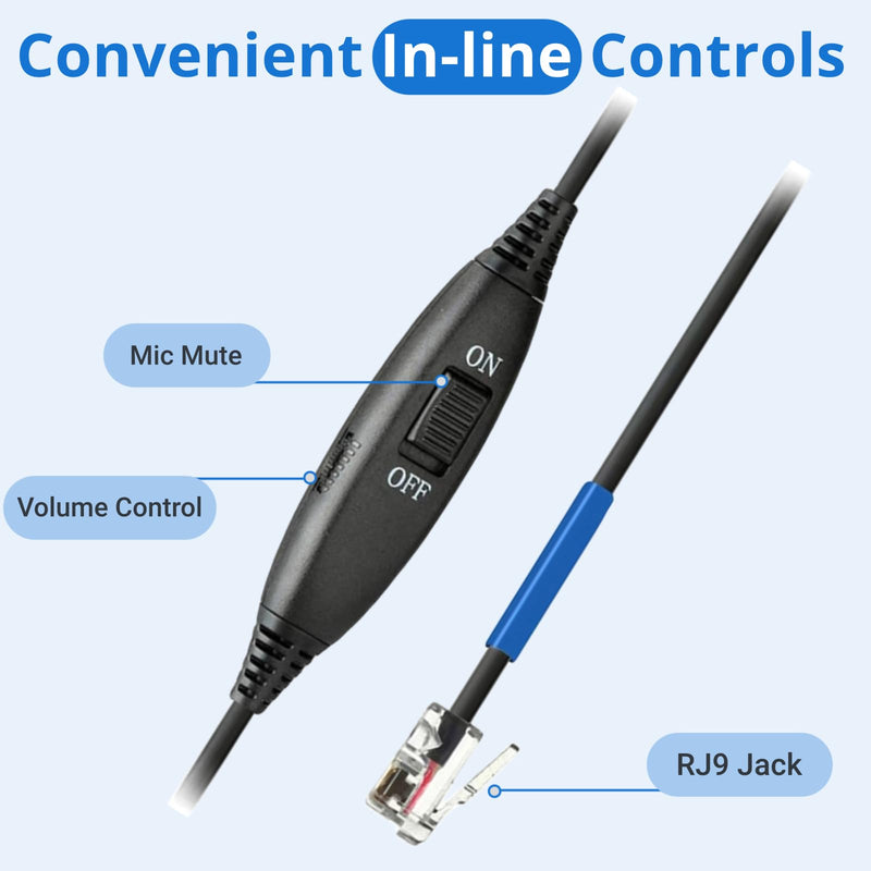 [AUSTRALIA] - Callez RJ9 Phone Headset with Mic Noise Cancelling, Office Telephone Headset with Quick Disconnect Cord Compatible with Cisco IP Phones 7940 7941 7942 7945 7960 7962 7965 7821 7841 8811 8841 8845 8851 