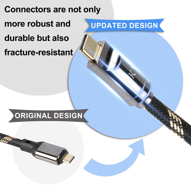 SKW Audiophile USB C to USB B DAC/Decoder Cable 6.5ft/2m Double Shielded | Dual-shielded, 24K gold-plated contacts, braided nylon jacket, Printer Cable, MacBook/iPhone to DAC & audio interface cable 6.5 ft