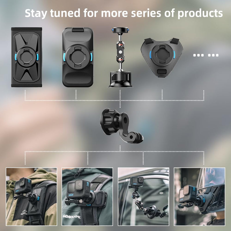 [AUSTRALIA] - SUREWO Magnetic Quick Release Backpack Shoulder Strap Mount Bag Belt Shoulder Strap Clip Holder Compatible with Gopro Hero 12/11/10/9/8/7/(2018)/6/5 Black,DJI Osmo Action 4/3 and More 