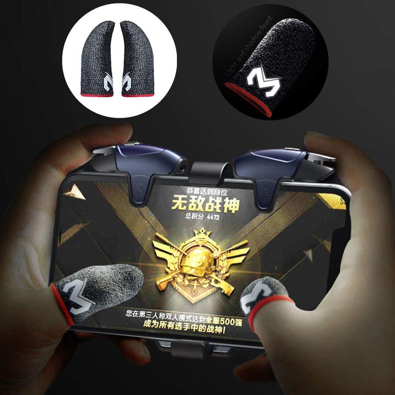 Gaming Finger Sleeves for Sweaty Hands - Rakizbe High-Sensitive Anti-Sweat Breathable Seamless Touch Screen Thumb Sleeve Gloves for iPad/Mobile PUBG Game Controller