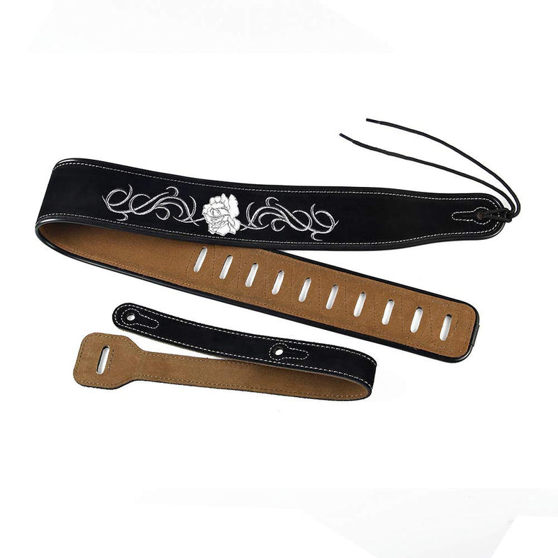 Cowhide Guitar Strap Soft Comfable Durable Electric Guitar Strap Bass Strap Adjustable Acoustic Guitar Belt Width 7cm (Y22) Y22