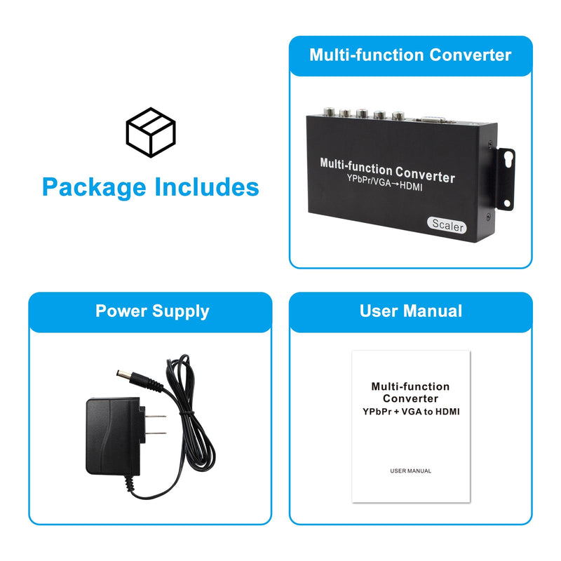 [AUSTRALIA] - Wiistar YPbPr/VGA to HDMI Converter with Audio Scaler Function up to 1080P60Hz for PC Game Console HDTV Monitor Projector 