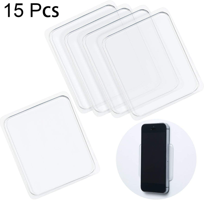 15 Pieces Sticky Gel Pads Silicone Sticky Pads Sticky Gripping Pads Anti-Slip Pads for Car Cell-Phone Office