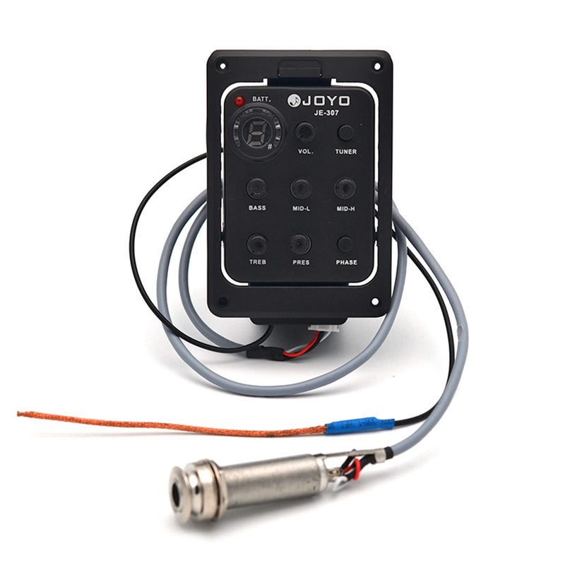 JOYO JE-307 5-Band EQ Equalizer Acoustic Guitar Piezo Pickup Preamp Tuner System with LCD Display