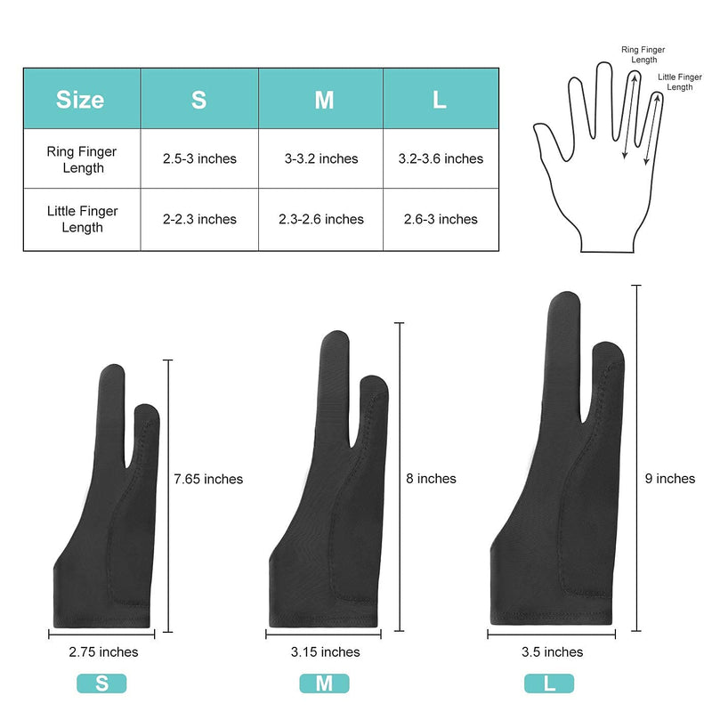 Mixoo Universal Stylus Pen Disc & Fiber Tip 2 in 1 with Palm Rejection Artist Gloves for Drawing Tablet and Touch Screens Devices